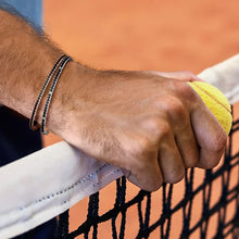 Carica l&#39;immagine nel visualizzatore di Gallery, COMETE Uomo Argento UBR 900 Bracciale con Zirconi Neri e Bianchi da 2mm - Tennis
