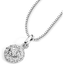 Carica l&#39;immagine nel visualizzatore di Gallery, AGZ 123 Collana da Donna Ambrosia Gioielli in Oro Bianco 18kt e contorno di Zirconi
