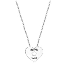 Carica l&#39;immagine nel visualizzatore di Gallery, SBM39 Collana S&#39;AGAPò Cuore con stella con scritta &quot;Smile&quot;

