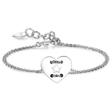 Carica l&#39;immagine nel visualizzatore di Gallery, SBM42 Bracciale S&#39;AGAPò Cuore con stella traforata in Acciaio da Donna
