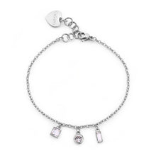 Carica l&#39;immagine nel visualizzatore di Gallery, Bracciale con cristalli pendenti in acciaio color argento SAGAPò Luce sce25
