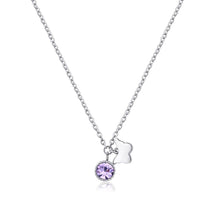 Carica l'immagine nel visualizzatore di Gallery, Collana con pendenti a forma di Farfalla e Cristallo Violet in Acciaio 316L di S'agapò LUCKY LIGHT SKT25
