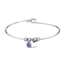 Carica l'immagine nel visualizzatore di Gallery, Bracciale rigido con Farfalla in acciaio e Cristallo Violet S'Agapò LUCKY LIGHT SKT33
