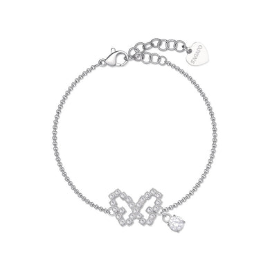 Bracciale sottile con farfalla centrale fatta di cristalli bianchi In acciaio Lucido di colore argento di
Sagapò della collezione Twinkle con piccolo charm a punto luce