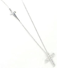Carica l&#39;immagine nel visualizzatore di Gallery, JPCL0948B CESARE PACIOTTI Jewels Girocollo Unisex con Croce in Argento 925 e Zirconi

