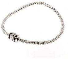 Carica l&#39;immagine nel visualizzatore di Gallery, JPBR0756B CESARE PACIOTTI Jewels Bracciale Elastico da Donna in Argento 925 e Zirconi Neri
