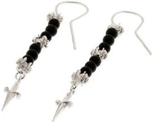 Carica l&#39;immagine nel visualizzatore di Gallery, JPOR0751B CESARE PACIOTTI Jewels Orecchini Pendenti con Onice e Roselline in Argento 925
