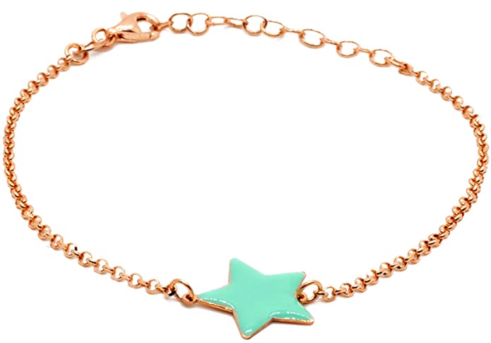 FEELINGS Jewels Bracciale BRCS59RV con Stella Verde Tiffani in Argento placcato Oro Rosa