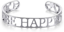 Carica l&#39;immagine nel visualizzatore di Gallery, SOV15 Bracciale S&#39;AGAPò LOVELY con scritta Be Happy in Acciaio e Cristalli
