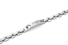 Carica l&#39;immagine nel visualizzatore di Gallery, 4US Gioielli 4UBR0733 Bracciale da Uomo in Acciaio con Targhetta e Pietre Nere

