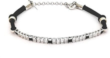 Carica l&#39;immagine nel visualizzatore di Gallery, JPBR0513B CESARE PACIOTTI Jewels Bracciale a Tennis da Uomo in Argento 925 e Cotone Cerato
