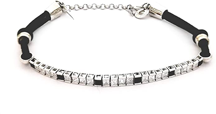 JPBR0513B CESARE PACIOTTI Jewels Bracciale a Tennis da Uomo in Argento 925 e Cotone Cerato