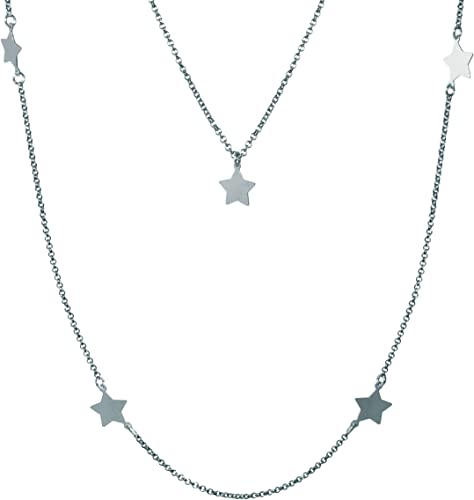 FEELINGS Jewels Collana CLCS26B Doppia con STELLE lucide in argento