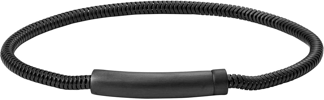 Fossil JF03099001 Bracciale Uomo in Acciaio Nero con Catena a Serpente - Link