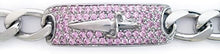 Carica l&#39;immagine nel visualizzatore di Gallery, JPBR0307B CESARE PACIOTTI Jewels Bracciale con Targa e Pavè di Pietre Rosa in Argento 925
