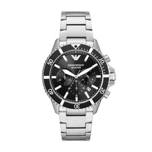 Carica l&#39;immagine nel visualizzatore di Gallery, EMPORIO ARMANI AR11360 Diver Orologio Cronografo Uomo in Acciaio Quadrante Nero
