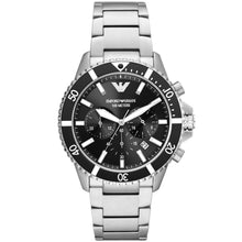 Carica l&#39;immagine nel visualizzatore di Gallery, EMPORIO ARMANI AR11360 Diver Orologio Cronografo Uomo in Acciaio Quadrante Nero
