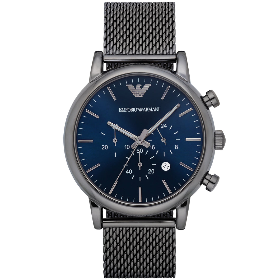 EMPORIO ARMANI AR1979 Luigi Orologio Cronografo Uomo in Acciaio Placcato Nero