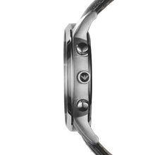 Carica l&#39;immagine nel visualizzatore di Gallery, EMPORIO ARMANI AR2447 Renato Orologio Cronografo Uomo in Pelle Nero

