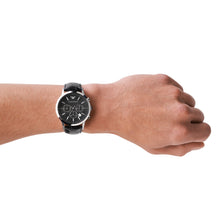 Carica l&#39;immagine nel visualizzatore di Gallery, EMPORIO ARMANI AR2447 Renato Orologio Cronografo Uomo in Pelle Nero
