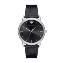 Carica l&#39;immagine nel visualizzatore di Gallery, EMPORIO ARMANI AR2500 Luigi Orologio Uomo in Pelle Nero e Quadrante Nero
