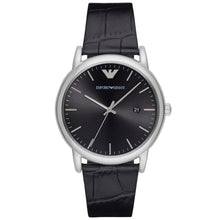 Carica l&#39;immagine nel visualizzatore di Gallery, EMPORIO ARMANI AR2500 Luigi Orologio Uomo in Pelle Nero e Quadrante Nero
