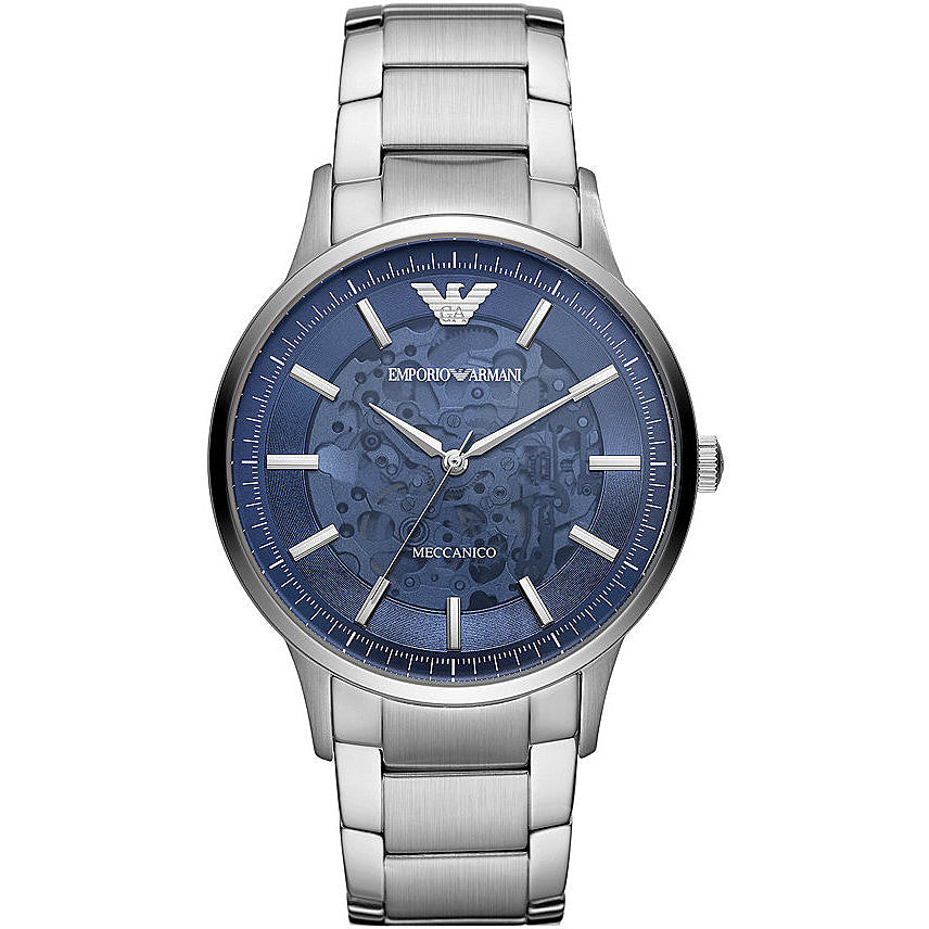 EMPORIO ARMANI AR60037 Renato Orologio Meccanico uomo in Acciaio Quadrante Blu