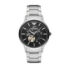 Carica l&#39;immagine nel visualizzatore di Gallery, EMPORIO ARMANI AR60055 Renato Orologio Meccanico uomo in Acciaio Quadrante Nero
