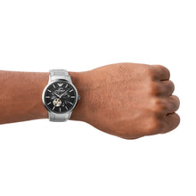 Carica l&#39;immagine nel visualizzatore di Gallery, EMPORIO ARMANI AR60055 Renato Orologio Meccanico uomo in Acciaio Quadrante Nero

