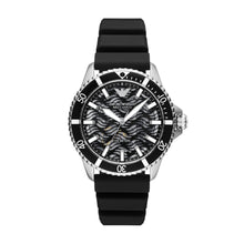 Carica l&#39;immagine nel visualizzatore di Gallery, EMPORIO ARMANI AR60062 DIVER Orologio Meccanico uomo Cinturino in Silicone Nero
