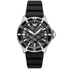 Carica l&#39;immagine nel visualizzatore di Gallery, EMPORIO ARMANI AR60062 DIVER Orologio Meccanico uomo Cinturino in Silicone Nero
