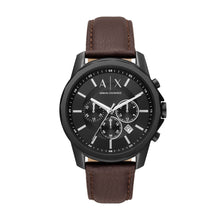 Carica l&#39;immagine nel visualizzatore di Gallery, ARMANI EXCHANGE AX1732 Banks Cronografo Uomo in Pelle Marrone Scuro
