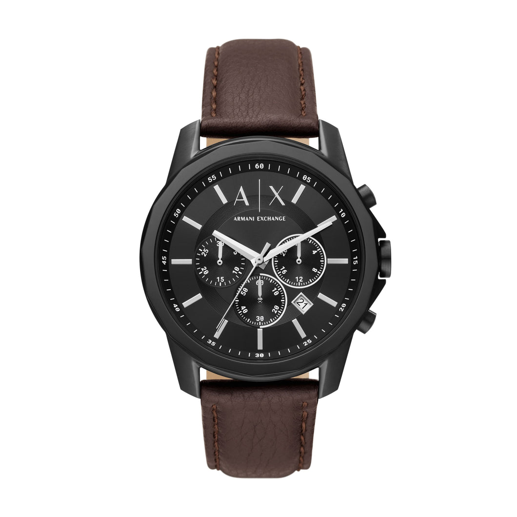 ARMANI EXCHANGE AX1732 Banks Cronografo Uomo in Pelle Marrone Scuro