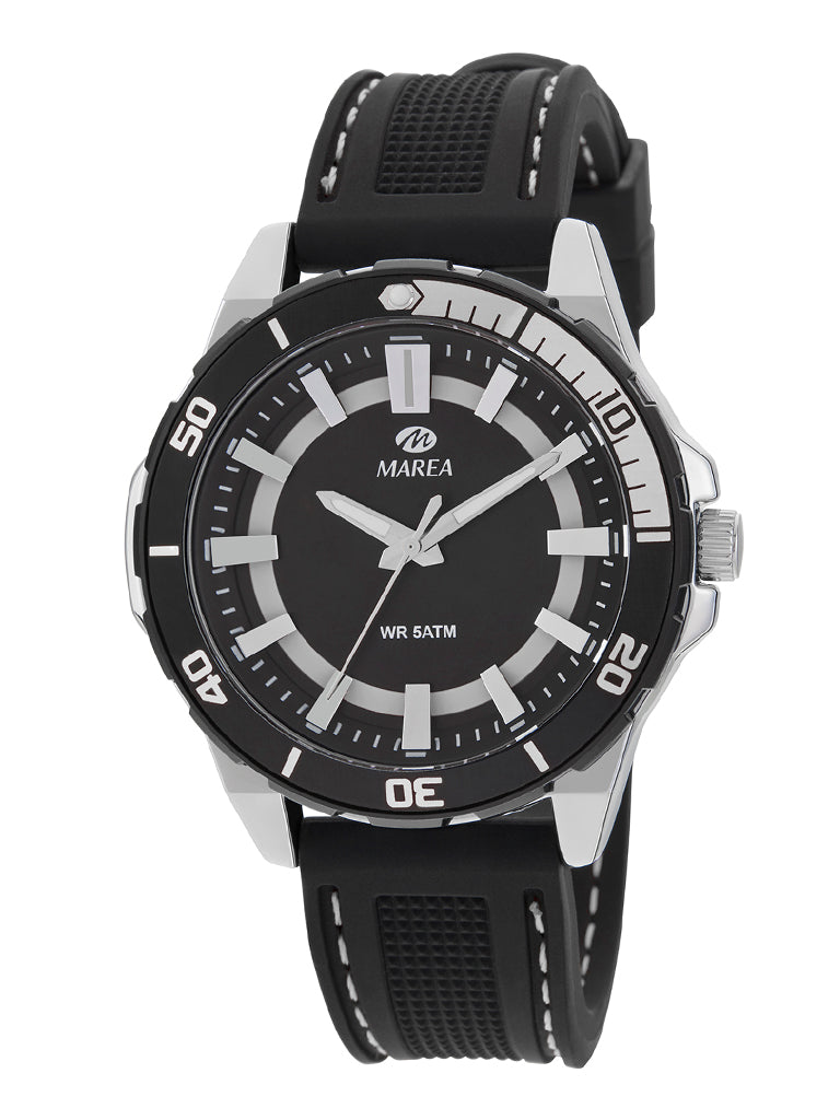 MAREA B35343/3 Orologio da uomo Quadrante Nero e Bianco con cinturino in Silicone