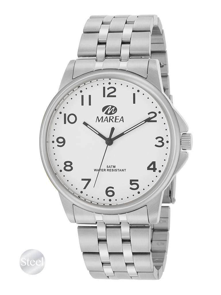 MAREA B36162/1 Orologio da Uomo in Acciaio Quadrante Bianco