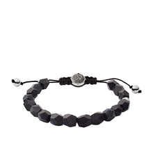 Carica l&#39;immagine nel visualizzatore di Gallery, DIESEL DX1134040 Beads Bracciale Uomo con Agata Nera tessuto e Acciaio
