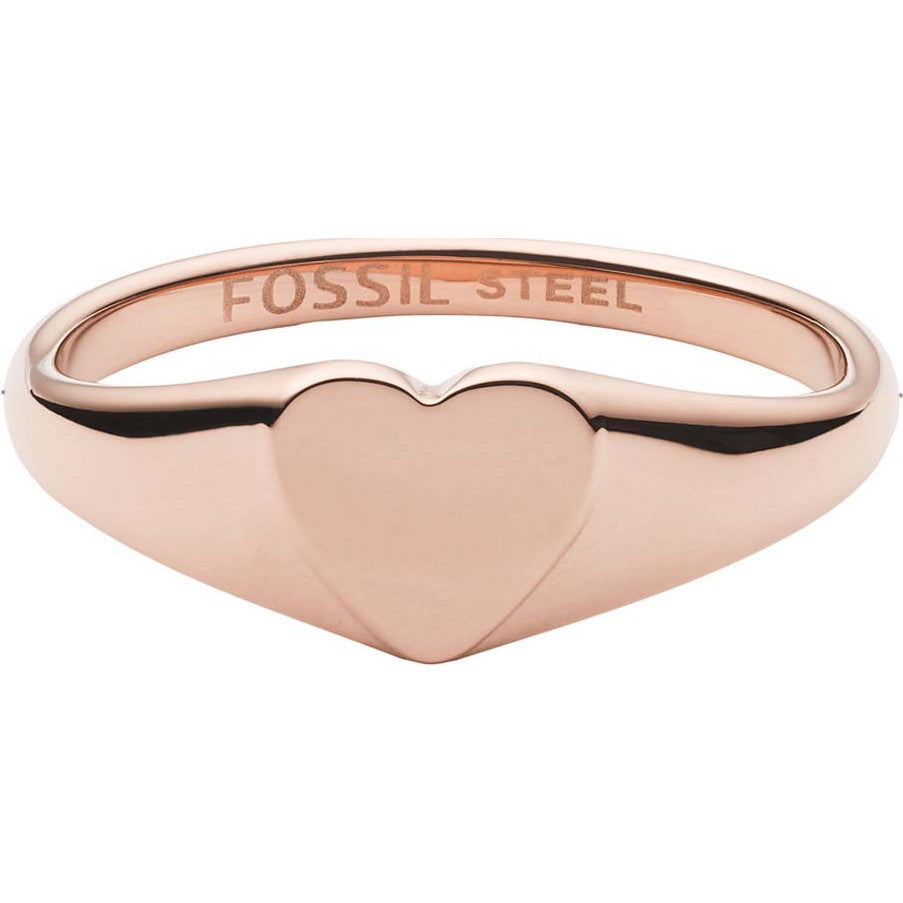 Fossil JF03366791 Anello Donna in Acciaio Placcato Oro Rosa Cuore - Be Mine