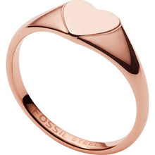 Carica l&#39;immagine nel visualizzatore di Gallery, Fossil JF03366791 Anello Donna in Acciaio Placcato Oro Rosa Cuore - Be Mine
