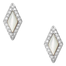 Carica l&#39;immagine nel visualizzatore di Gallery, Fossil JF03657040 Orecchini Donna in Acciaio con Madreperla e Strass - Be Iconic
