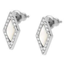 Carica l&#39;immagine nel visualizzatore di Gallery, Fossil JF03657040 Orecchini Donna in Acciaio con Madreperla e Strass - Be Iconic
