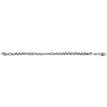 Carica l&#39;immagine nel visualizzatore di Gallery, Fossil JF04138998 Bracciale Uomo a Catena in Acciaio Colore Argento e Oro Giallo

