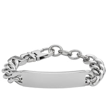 Carica l&#39;immagine nel visualizzatore di Gallery, Fossil JF04155040 Bracciale Uomo in Acciaio a Catena con Piastrina - Drew
