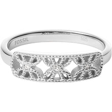 Carica l&#39;immagine nel visualizzatore di Gallery, Fossil JFS00529040 Anello Donna in Argento con Filigrana e Cristalli - Sterling Silver
