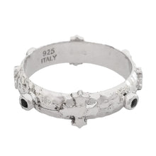 Carica l&#39;immagine nel visualizzatore di Gallery, JPAN0844B CESARE PACIOTTI Jewels Anello a Rosario in Argento925 e Zirconi Neri
