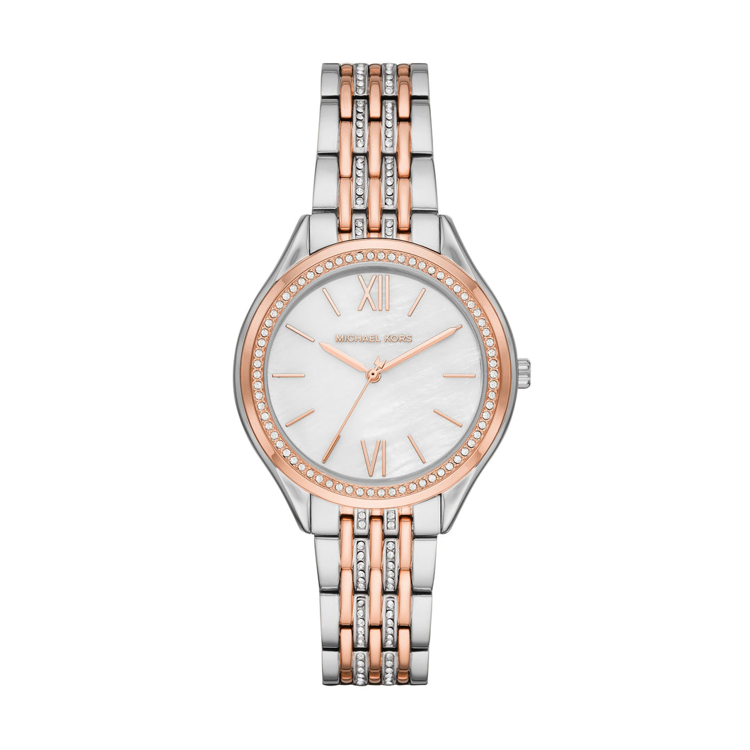 Michael Kors MK7077 Mindy Orologio Donna Acciaio PLaccato Oro Rosa e Argento