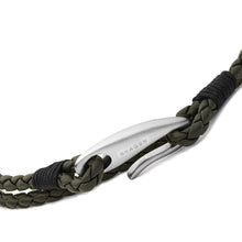 Carica l&#39;immagine nel visualizzatore di Gallery, Skagen SKJM0176040 Bracciale da Uomo in Pelle Verde e Acciaio Hulsten

