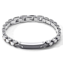 Carica l&#39;immagine nel visualizzatore di Gallery, COMETE Uomo Acciaio UBR 1028 Bracciale Colore Argento e PVD Nero - Costellation
