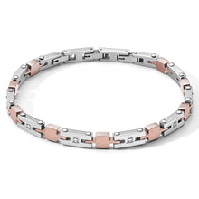 Carica l&#39;immagine nel visualizzatore di Gallery, COMETE Uomo Acciaio UBR 1035 Bracciale Colore Argento e PVD Oro Rosa - Zip
