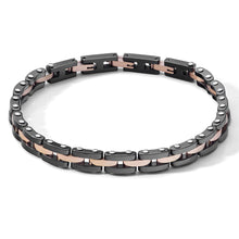 Carica l&#39;immagine nel visualizzatore di Gallery, COMETE Uomo Acciaio UBR 1042 Bracciale con PVD Oro Rosa e Ceramica Nera - Costellation
