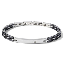 Carica l&#39;immagine nel visualizzatore di Gallery, COMETE Uomo Acciaio UBR 1070 Bracciale Colore Argento e Ceramica Nera -Tyres
